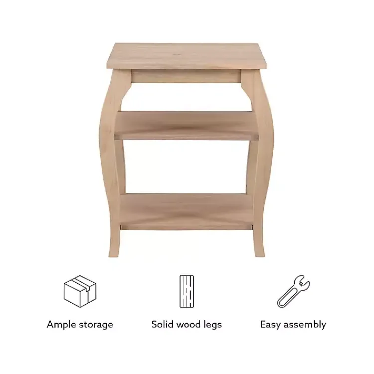 Accent & End Tables-Kirklands Home Natural Prismatic Wood Accent Table Brown