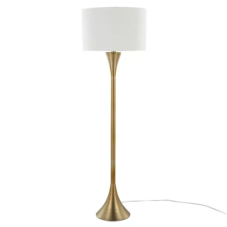 Floor Lamps-Kirklands Home Metal Hourglass Floor Lamp Gold