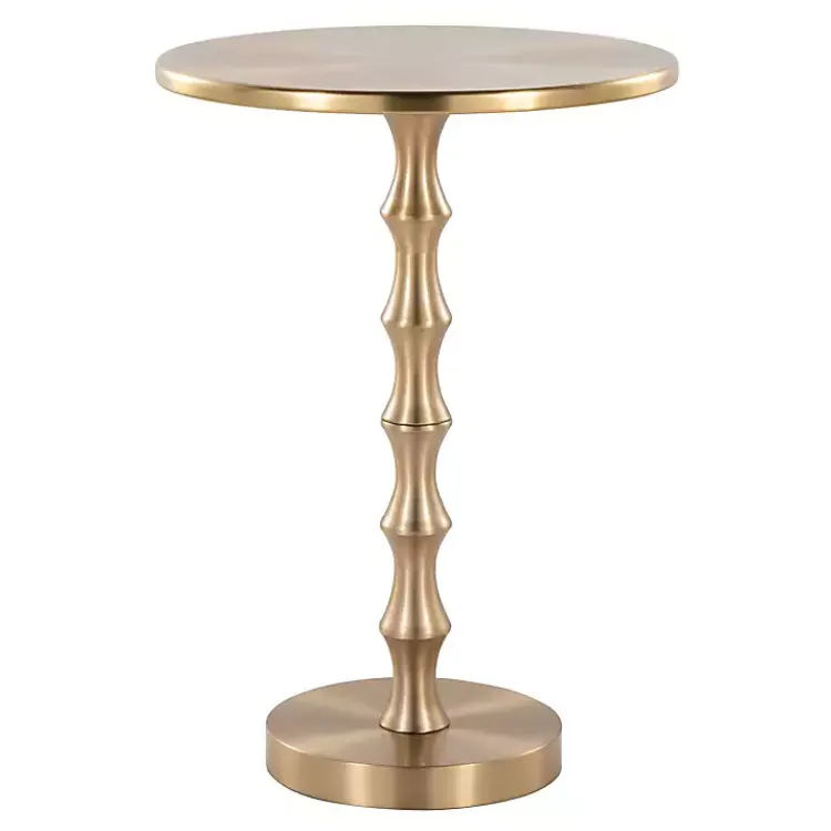 Accent & End Tables-Kirklands Home Metal Bamboo Accent Table Gold