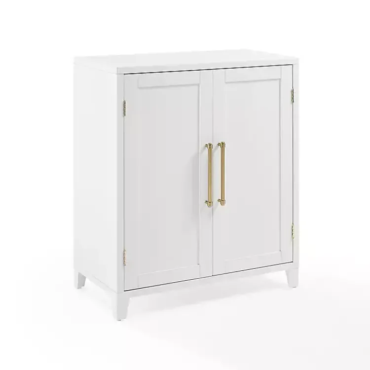 Cabinets & Sideboards-Kirklands Home & Gold Storage Cabinet White