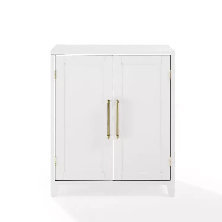 Cabinets & Sideboards-Kirklands Home & Gold Storage Cabinet White