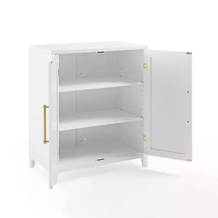 Cabinets & Sideboards-Kirklands Home & Gold Storage Cabinet White