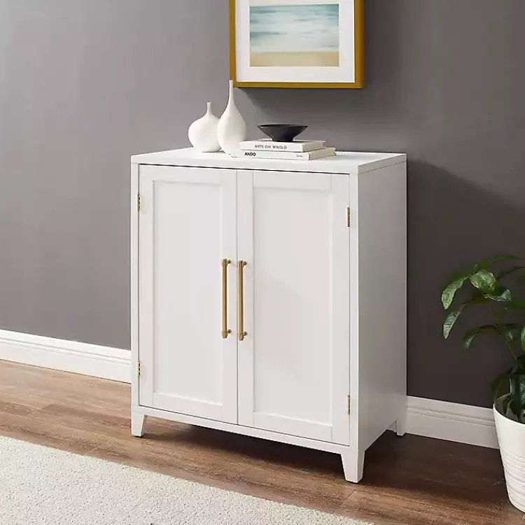 Cabinets & Sideboards-Kirklands Home & Gold Storage Cabinet White