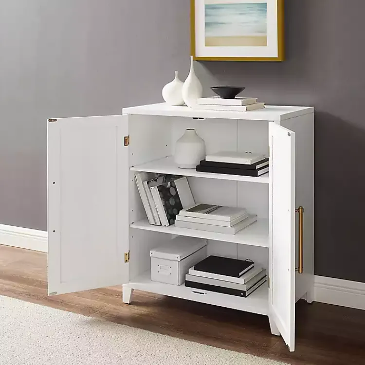 Cabinets & Sideboards-Kirklands Home & Gold Storage Cabinet White