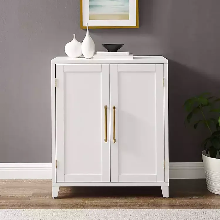 Cabinets & Sideboards-Kirklands Home & Gold Storage Cabinet White
