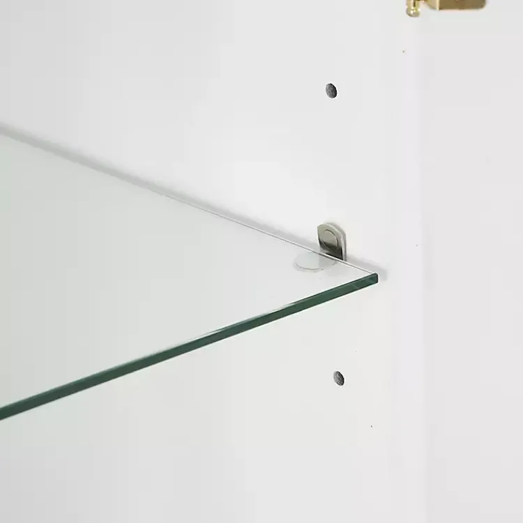 Cabinets & Sideboards-Kirklands Home & Gold Glass Door Storage Cabinet White