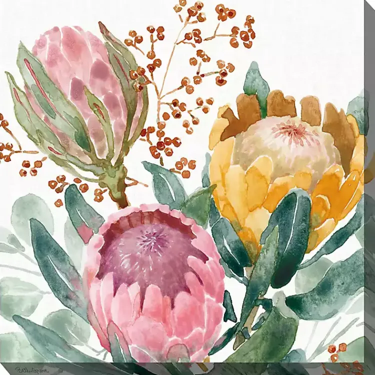 Outdoor Wall Decor-Kirklands Home Blooming Protea Floral Outdoor Canvas Art Print