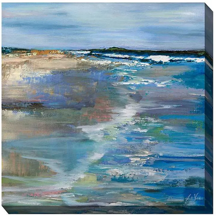 Outdoor Wall Decor-Kirklands Home Beach Walk Outdoor Canvas Art Print Blue