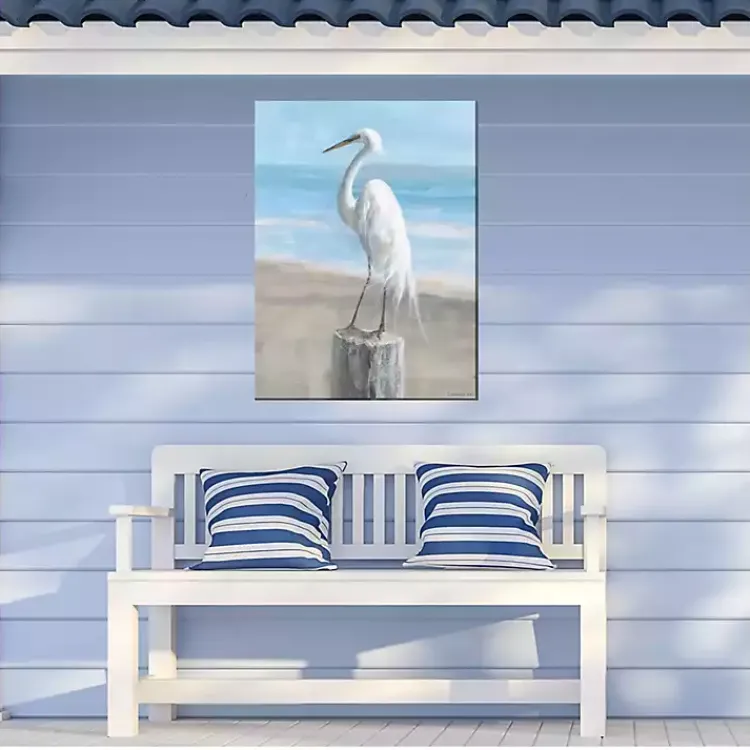Outdoor Wall Decor-Kirklands Home Egret Portrait Outdoor Canvas Art Print