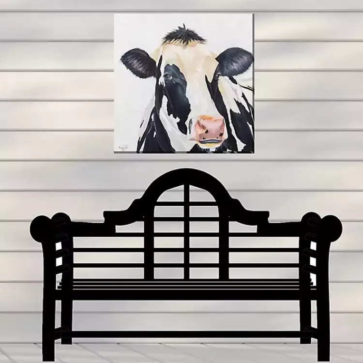Outdoor Wall Decor-Kirklands Home Cow Portrait Outdoor Canvas Art Print