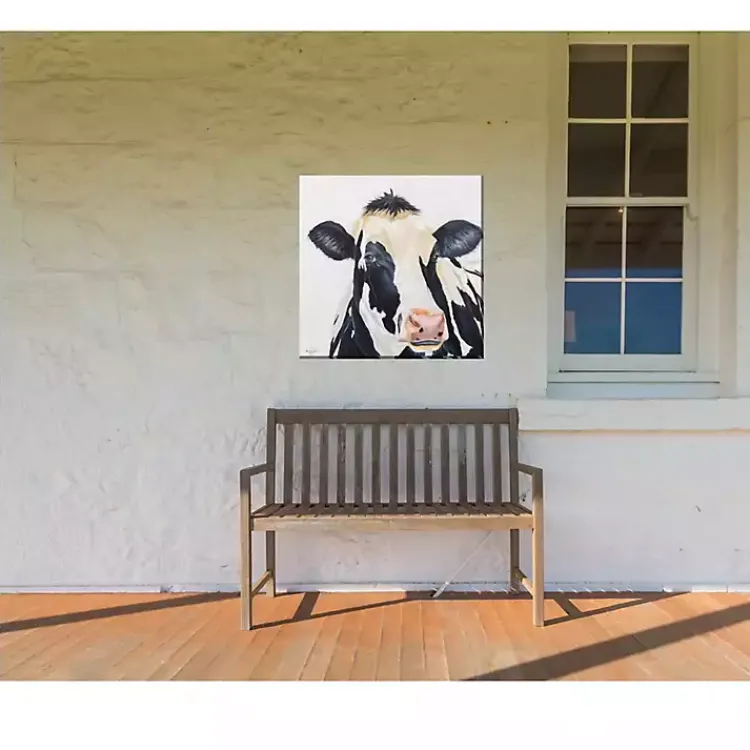 Outdoor Wall Decor-Kirklands Home Cow Portrait Outdoor Canvas Art Print