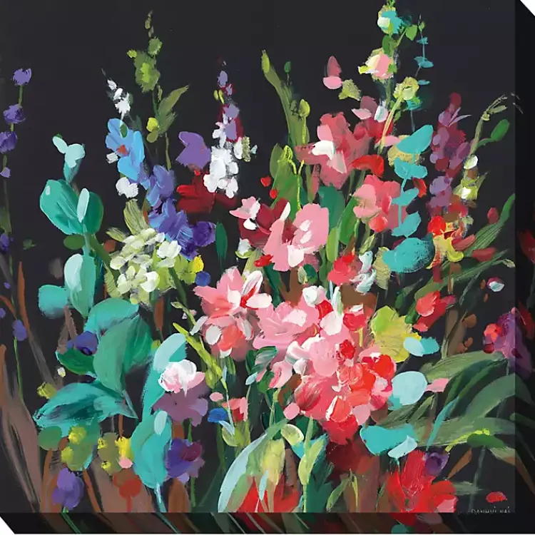 Outdoor Wall Decor-Kirklands Home Midnight Floral Outdoor Canvas Art Print