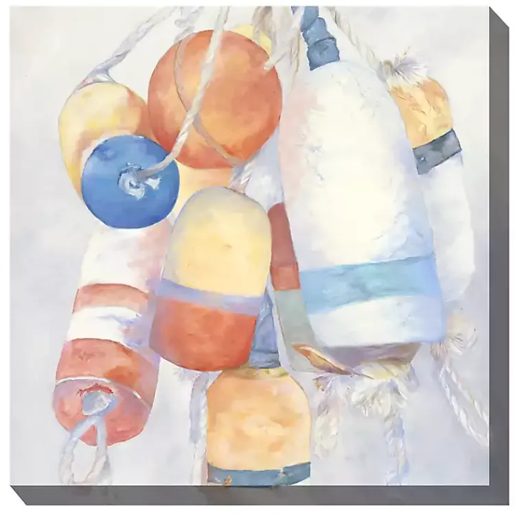 Outdoor Wall Decor-Kirklands Home Pastel Buoys Outdoor Canvas Art Print