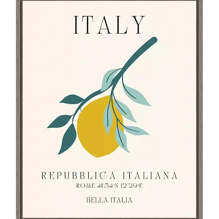 Canvas Art-Kirklands Home Italy Lemon Poster Framed Canvas Art Print