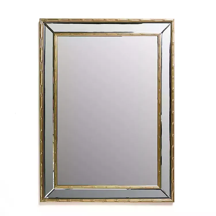 Decorative Mirrors-Kirklands Home Antique Brass Bamboo Wall Mirror