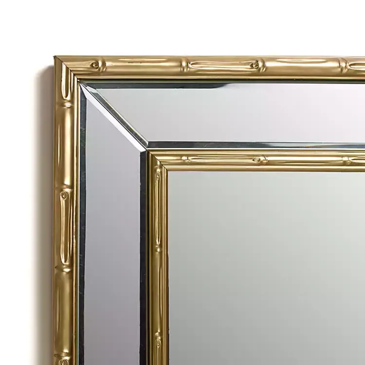 Decorative Mirrors-Kirklands Home Antique Brass Bamboo Wall Mirror