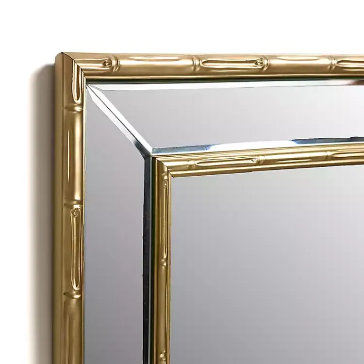 Decorative Mirrors-Kirklands Home Antique Brass Bamboo Wall Mirror