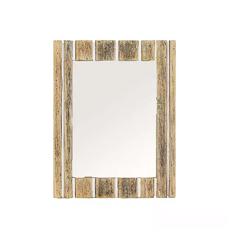 Decorative Mirrors-Kirklands Home Rustic Driftwood Striped Wall Mirror