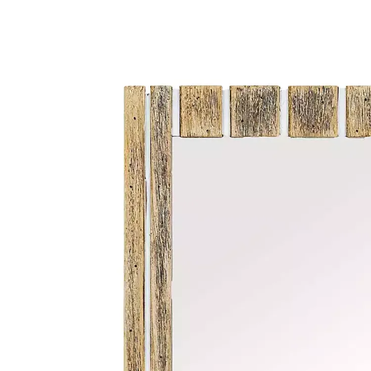 Decorative Mirrors-Kirklands Home Rustic Driftwood Striped Wall Mirror