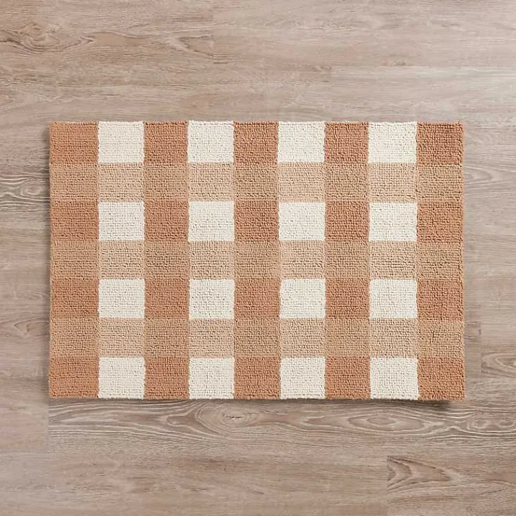 Accent Rugs-Kirklands Home Chocolate Plaid Hooked Accent Rug Brown