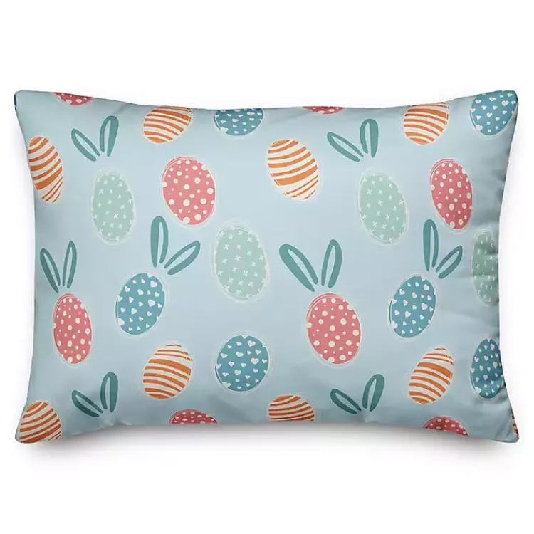 Outdoor Cushions & Pillows-Kirklands Home Blue Easter Egg Bunny Ear Indoor/Outdoor Pillow