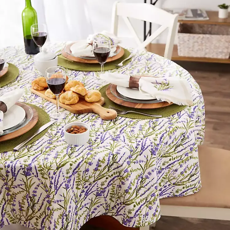 Table Linens-Kirklands Home Lavender Fields Round Tablecloth
