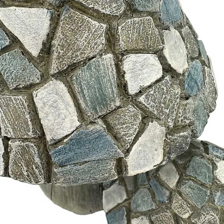 Garden Statues-Kirklands Home Blue Mosaic Mushrooms Outdoor Statue