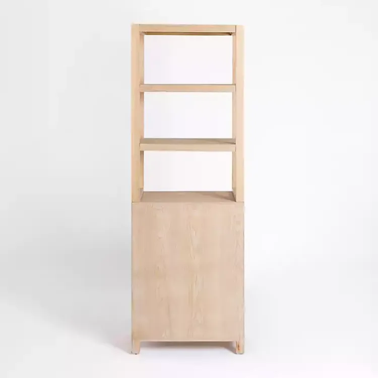 Cabinets & Sideboards-Kirklands Home Natural Wood Bookcase Modular Cabinet Tan