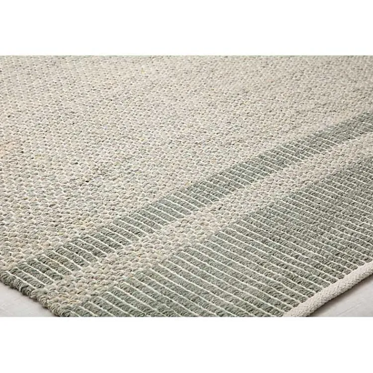 Area Rugs-Kirklands Home Olive Striped Border Area Rug Green