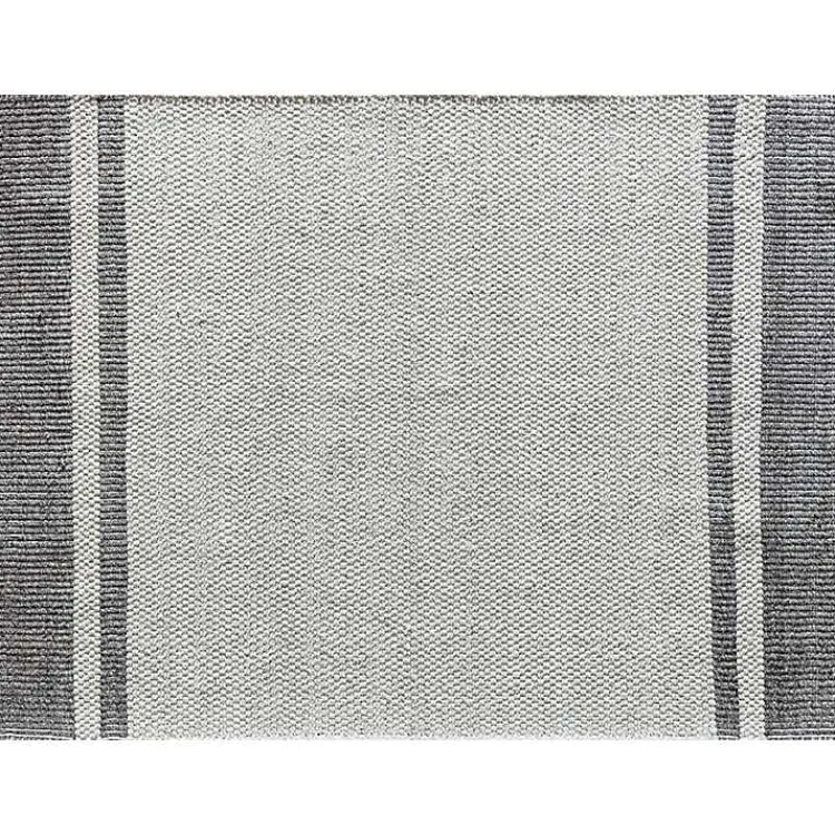 Area Rugs-Kirklands Home Gray Striped Border Area Rug