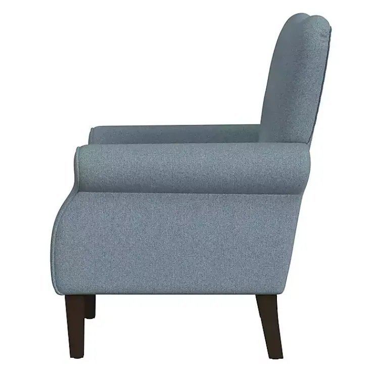 Accent Chairs-Kirklands Home Button-Tufted Rolled Arm Accent Chair Blue