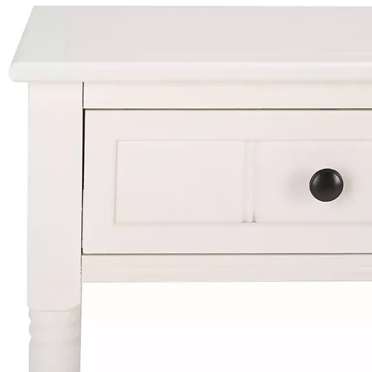 Console Tables-Kirklands Home Cream Carved 2-Drawer Console Table White