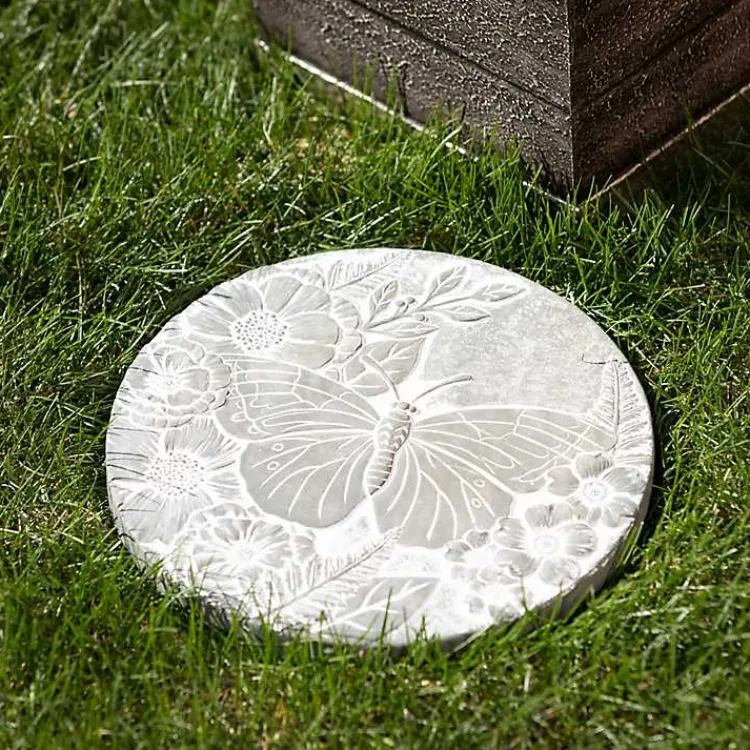 Garden Decor-Kirklands Home Butterfly Cement Stepping Stone Gray