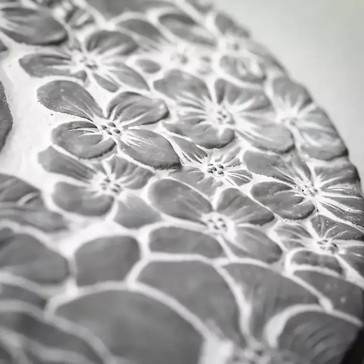 Garden Decor-Kirklands Home Floral Cement Stepping Stone Gray