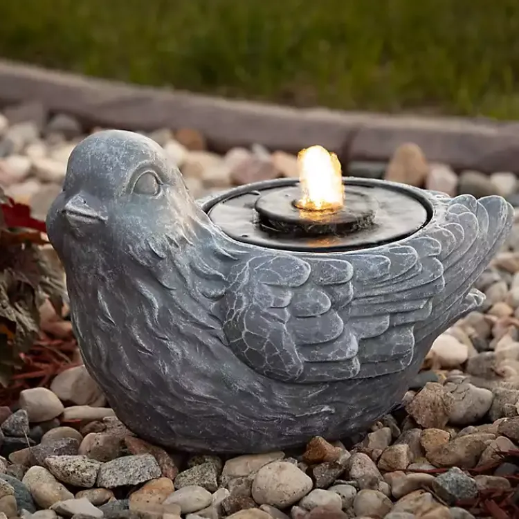 Garden Decor-Kirklands Home Resin Bird Outdoor Fountain Gray