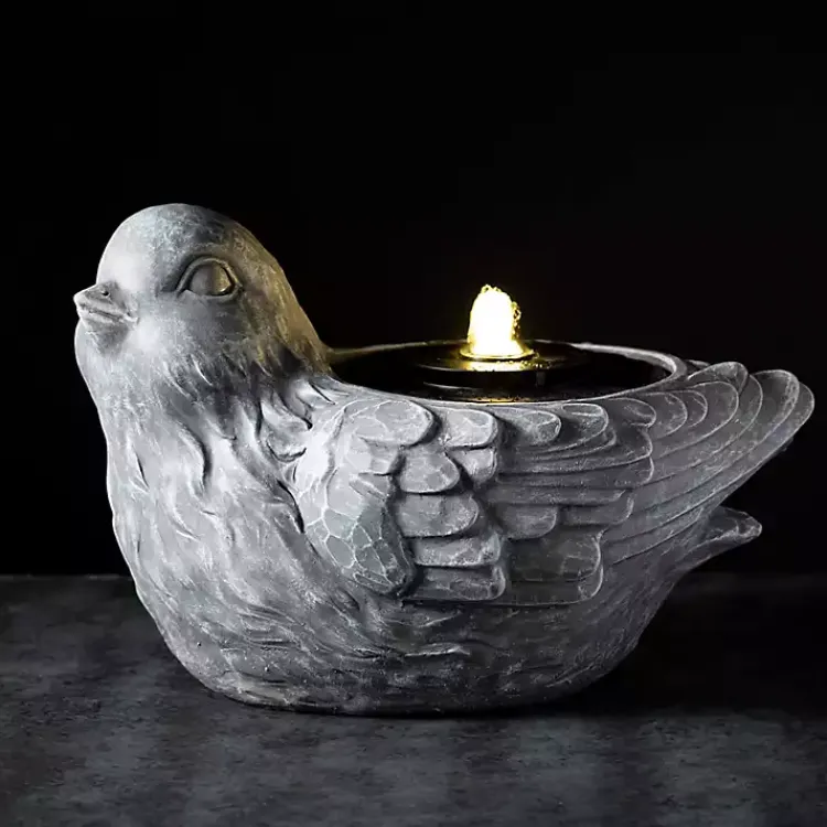 Garden Decor-Kirklands Home Resin Bird Outdoor Fountain Gray