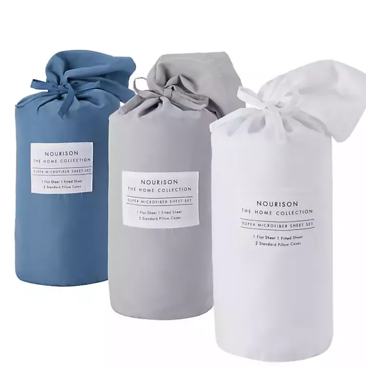 Bed Sheets-Kirklands Home Dark Microfiber 4-pc. Queen Sheet Set Blue