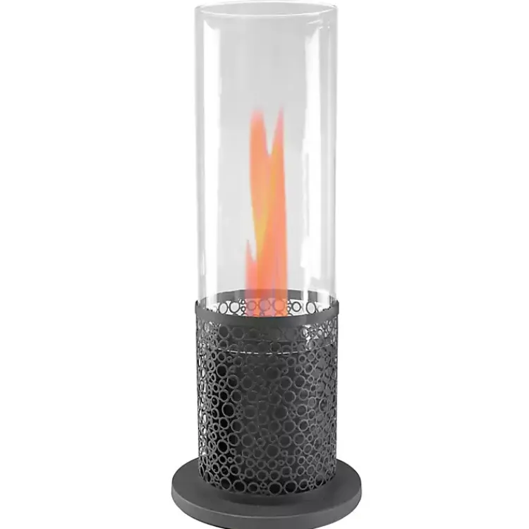 Fire Pits-Kirklands Home Portable Tabletop Fireplace on Black Base