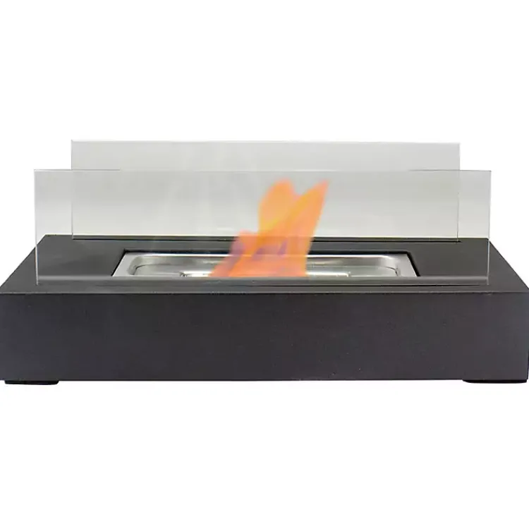 Fire Pits-Kirklands Home Ventless Tabletop Fireplace on Black Base