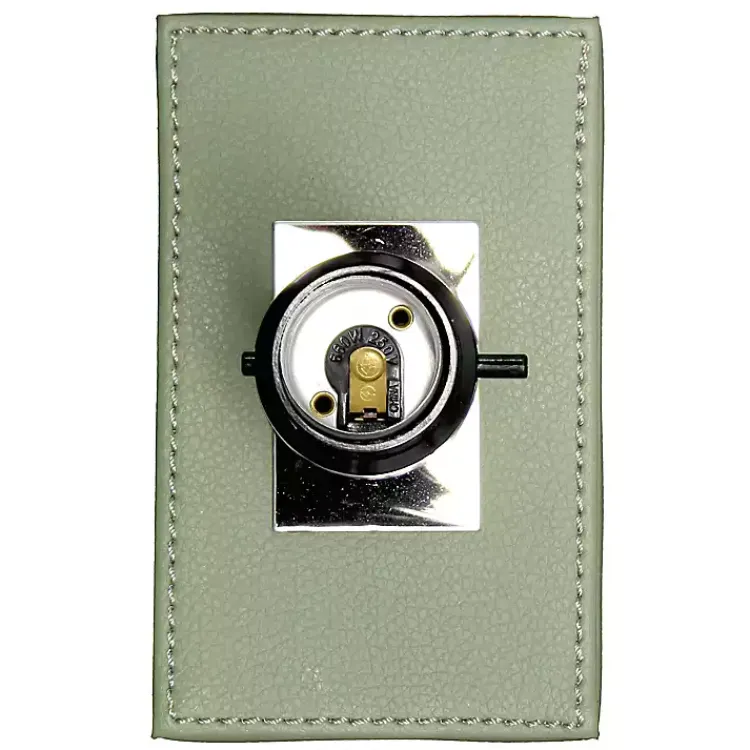 Table Lamps-Kirklands Home Sage Leather Charging Table Lamp Green