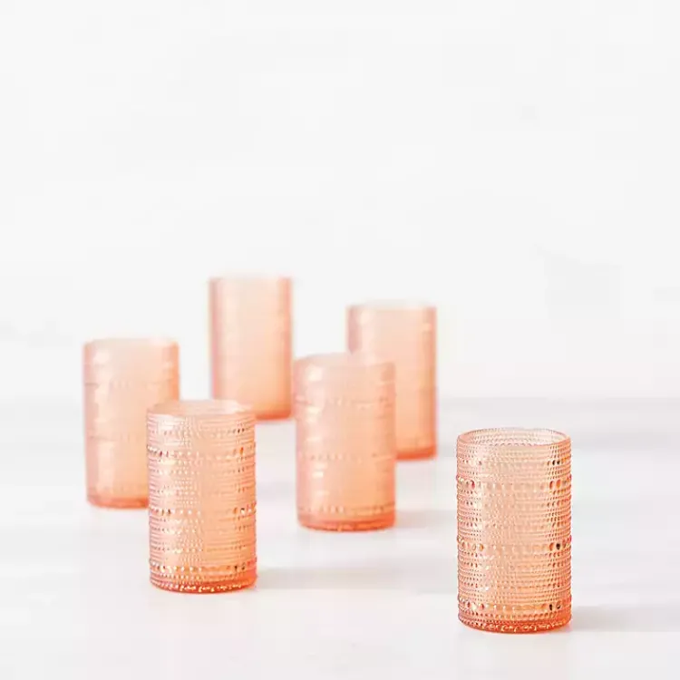 Glassware & Drinkware-Kirklands Home Fortessa Coral Orbetto Highball Glasses, Set of 4 Orange