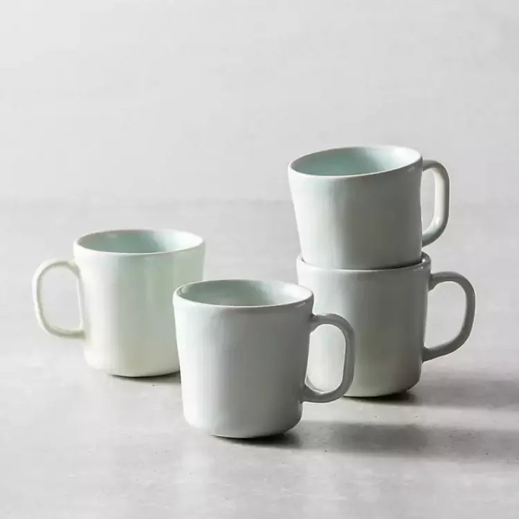 Glassware & Drinkware-Kirklands Home Fortessa Cypress Ceramic Mugs, Set of 4 Blue