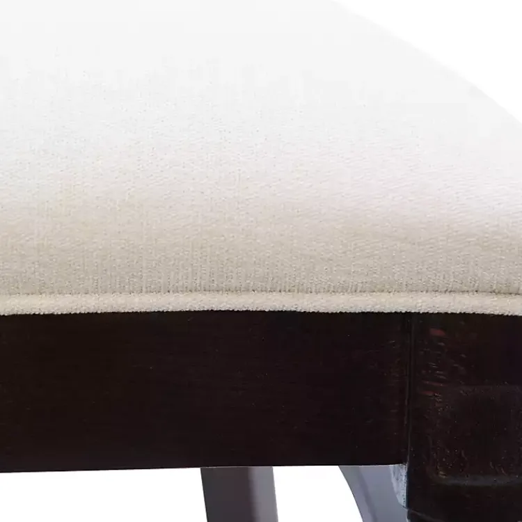 Dining Chairs-Kirklands Home Brown Upholstered Oval Dining Chairs, Set of 2 White