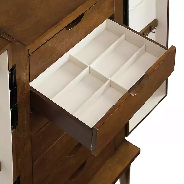 Armoires-Kirklands Home Mid-Century Modern Walnut Jewelry Armoire Brown