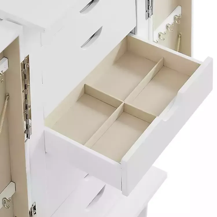 Armoires-Kirklands Home Mid-Century Modern Jewelry Armoire White