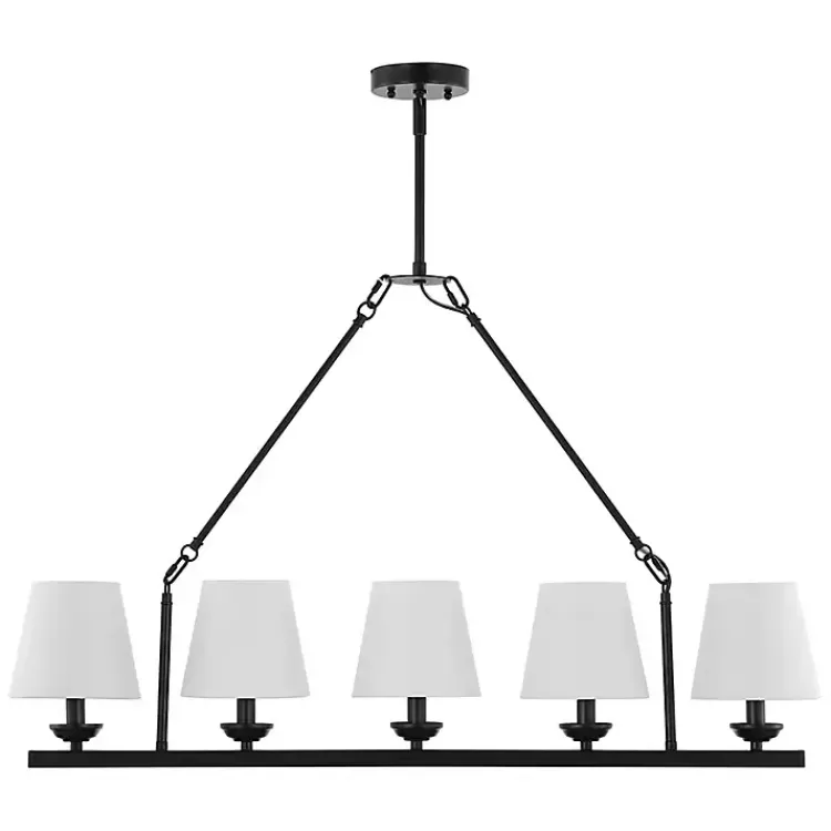 Chandeliers & Pendant Lighting-Kirklands Home Black Metal Linear Chandelier