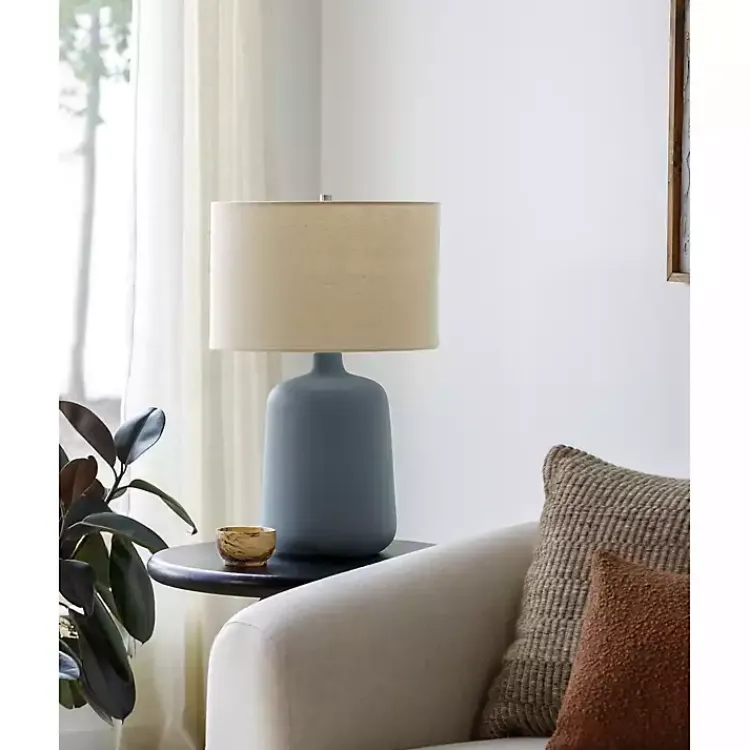 Table Lamps-Kirklands Home Harmonie Blue Ceramic Table Lamp Tan