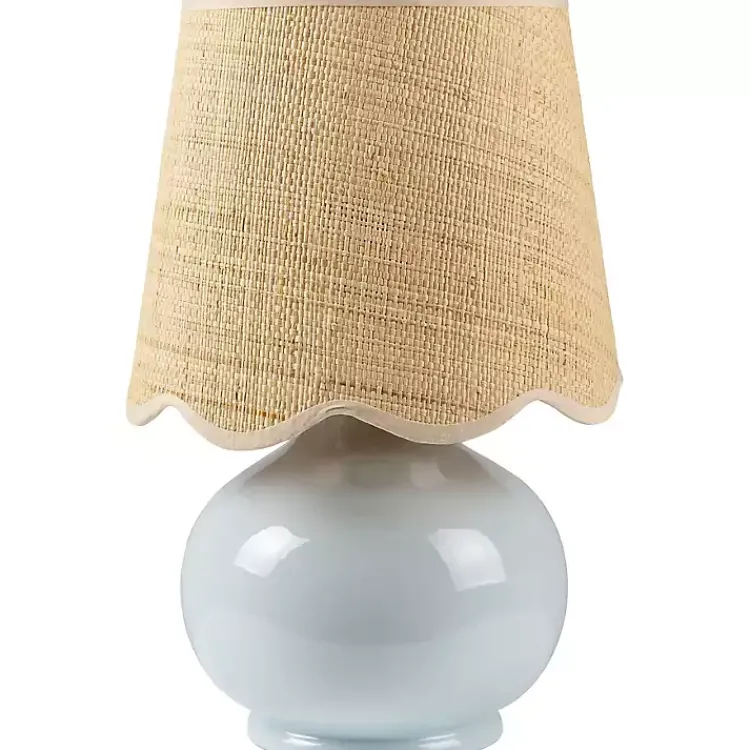 Table Lamps-Kirklands Home Stella Light Diminuta Woven Shade Table Lamp Blue