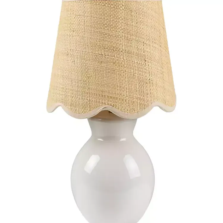Table Lamps-Kirklands Home Stella Mini Table Lamp with Woven Shade White