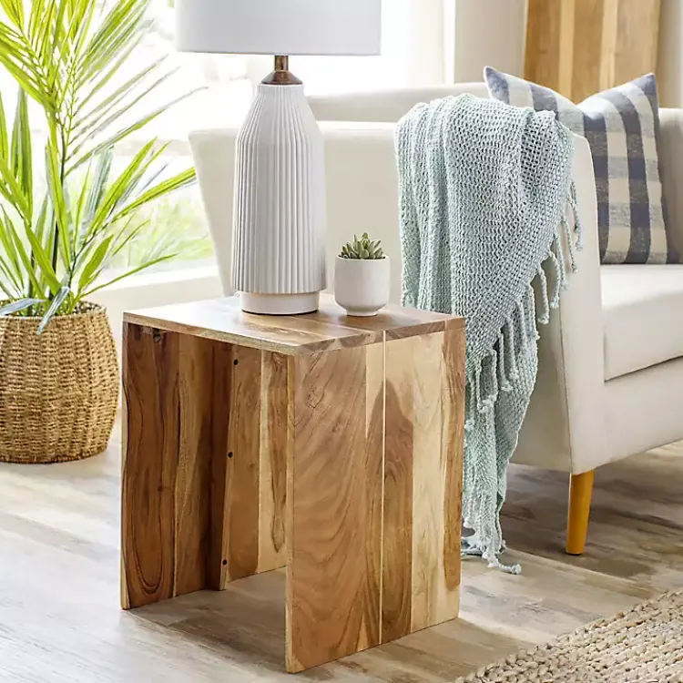 Accent & End Tables-Kirklands Home Natural Wood Umed Accent Table